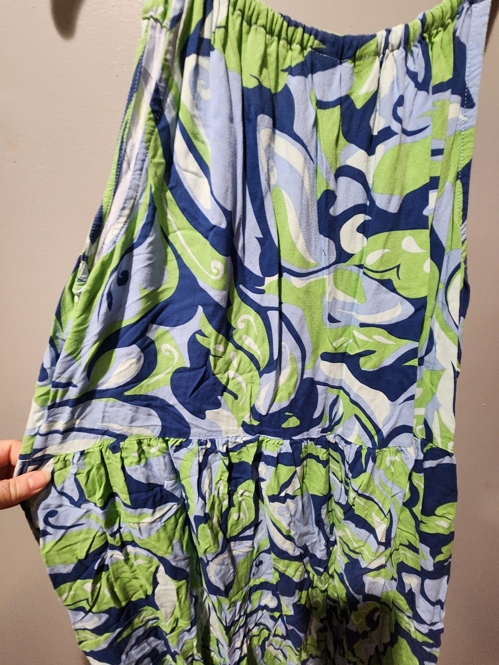 Blue & Green Printed Women's Maxi Skirt with Tie Waist - Picture 7 of 7
